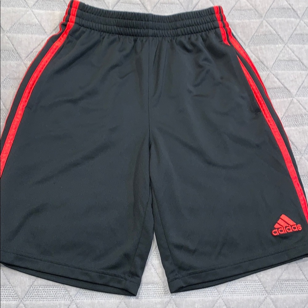 Adidas Black and Red Athletic Shorts